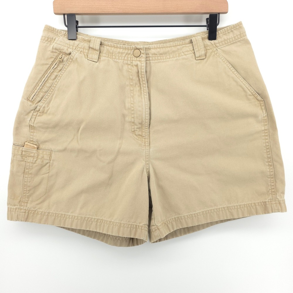 LL Bean Women 14 Reg Canvas Utility Shorts Khaki Tan Gorpcore Outdoor 0AJQ1